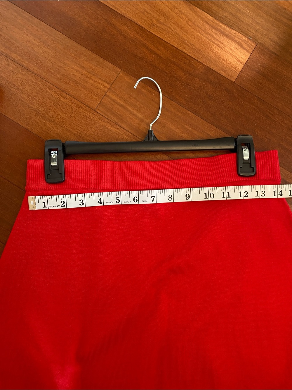 Red Knit Bandeau Crop Top & mini skirt Set w/White Trim Day + Moon Sz M LIKE NEW - Picture 16 of 16